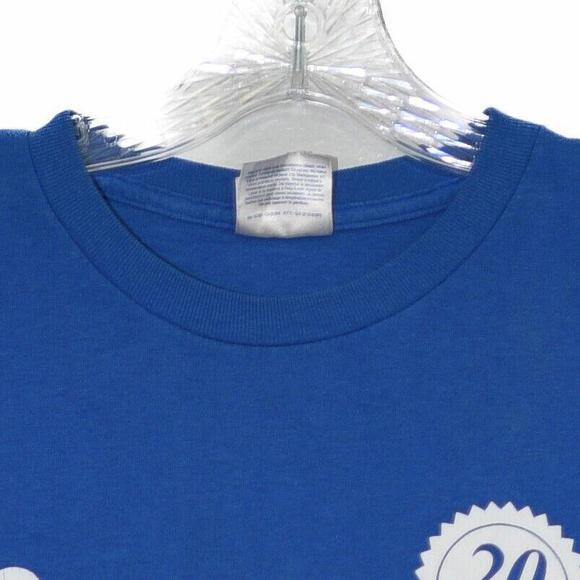 Hanes Maxi Aids Mens Blue Printed T-Shirt Short Sleeve Round Neck Size L - Picture 2 of 4